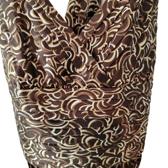 BCBG Maxazria Brown Silk Halter Dress Mini X-Small Sexy Night Out - Picture 4 of 15